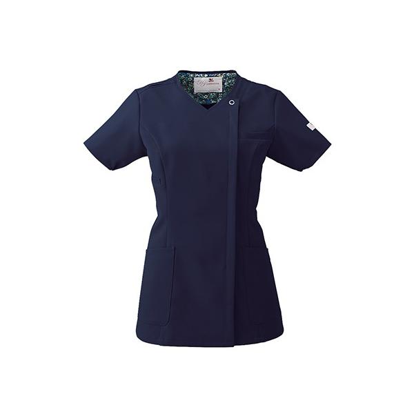 フォーク ワコール レディーススクラブ 上下セット ダークネイビー Sサイズ ワコールHIコレクション 白衣・スクラブ｜医療用白衣・介護