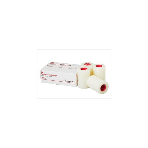 他サイト： 【国内正規品】3M トランスポア サージカルテープ 1527-3 75mm×9.1m 4巻入 プラスチック 操作性 半透明 ガーゼ 固定 肌に優しいの商品画像