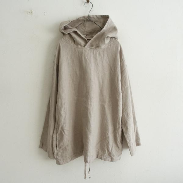 ネストローブUpcycLino綿麻フーディプルオーバー