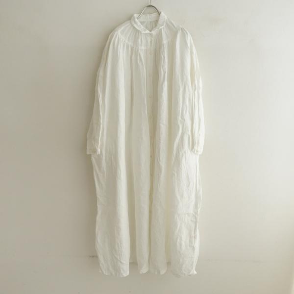 nest Robe スミクロ 麻100 ギャザーネックワンピース 半袖 リネン drop-kaitori_1-2401-148