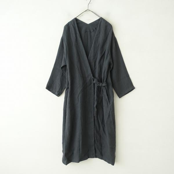 【最終8月迄】evameva リネンローブ　ワンピース　定価31,900円 evam eva 【定価3.5万】エヴァムエヴァ *リネンローブワンピース