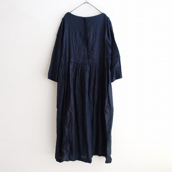 ハレルヤ HALLELUJAH *リネンロングワンピース*38ドレス麻インディゴ