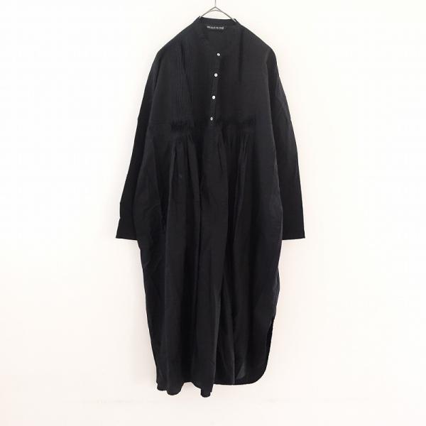 ミズイロインド mizuiro-ind *コットンピンタックワンピース*ブラック