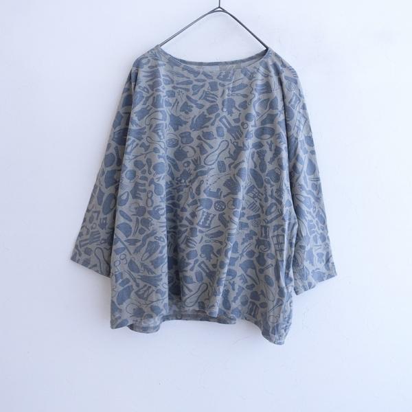 Babaghuri ババグーリ *コットンリネンプリントプルオーバー*M