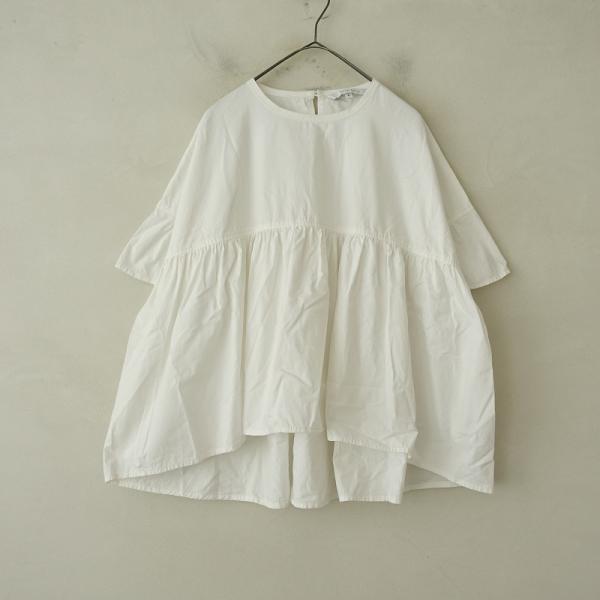 LILASIC リラシク *コットン切り替えギャザーワイドブラウス*F
