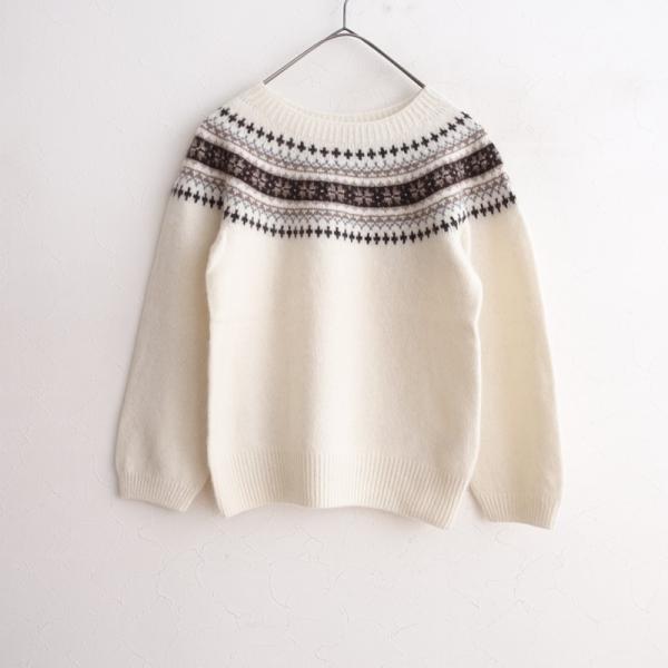 マーガレットハウエル フェアアイル柄 ニット セーター カシミヤ混 サイズⅡ MARGARET HOWELL（マーガレットハウエル） *フェアアイル柄クルー