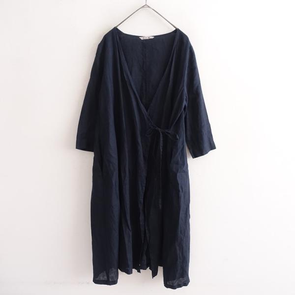 フォグリネンワーク FLW *リネンカシュクールワンピース*前合わせ