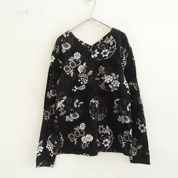 ソウソウ SOU *ジバンコットンプルオーバー*Mカットソー綿トップス花柄