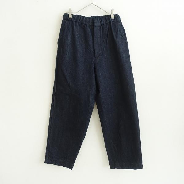 未使用トゥジュー TOUJOURS コットン100% ワイドパンツ　Lsize トゥジュー TOUJOURS *コットンワイドパンツ*2デニムインディゴ