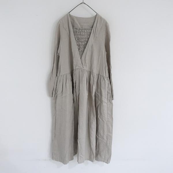 nest Robe ネストローブ *フロントゴムシャーリングリネン切替 nest Robe ネストローブ *フロントゴムシャーリングリネン切替