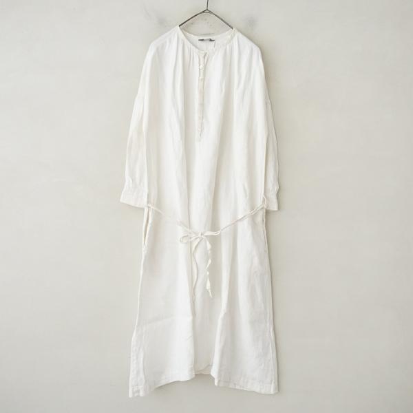 リゼッタ　ヘリンボーン柄　ウエストギャザー　リネンワンピース　ベルティーユ リゼッタ ヘリンボーン柄 ウエストギャザー リネンワンピース