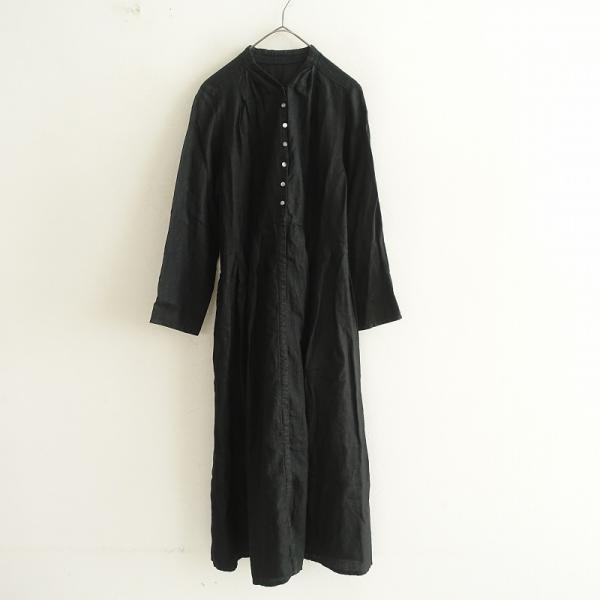 nest Robe ネストローブ *リネン切替えタックコートワンピース*F