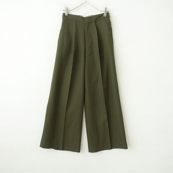 HYKE ハイク *ポリエステルウールツイルワイドセンタープレス