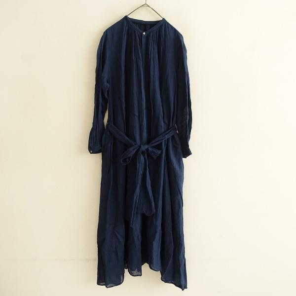 suzuki takayuki（スズキタカユキ） *リネンシャツワンピース*ダーク