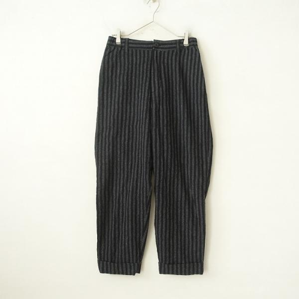 パドカレ　ブラック ウールパンツ パドカレ pas de calais ウール混 ワイドイージーパンツ 36 ブラック