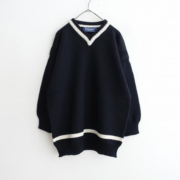 ガンジーウーレンズ＊Vネックラインセーター ニット サイズ36 ガンジーウーレンズ＊Vネックラインセーター ニット サイズ36