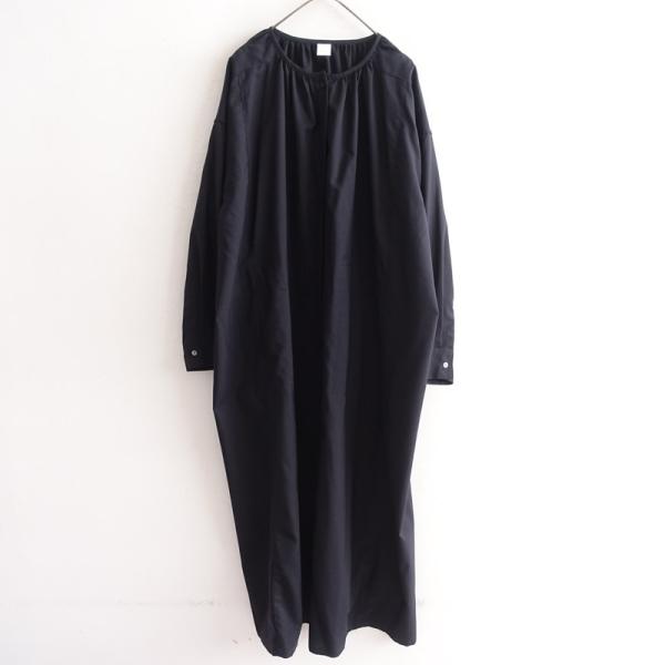 かぐれ kagure *ウールギャザーワンピース*Fダークネイビーノーカラー