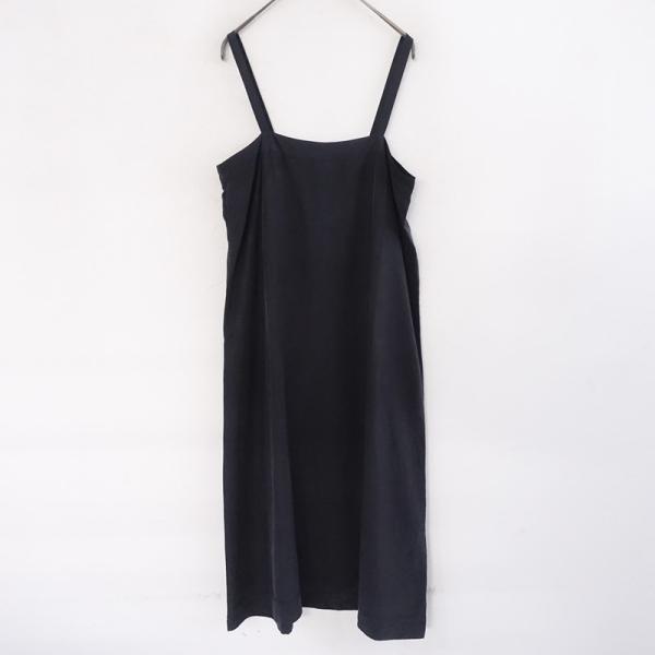 yoli シルクストラップワンピース　ブラック　黒　サイズ1 定価3.8万】ヨリ Yoli *シルクAラインキャミドレス*2墨黒ストラップ