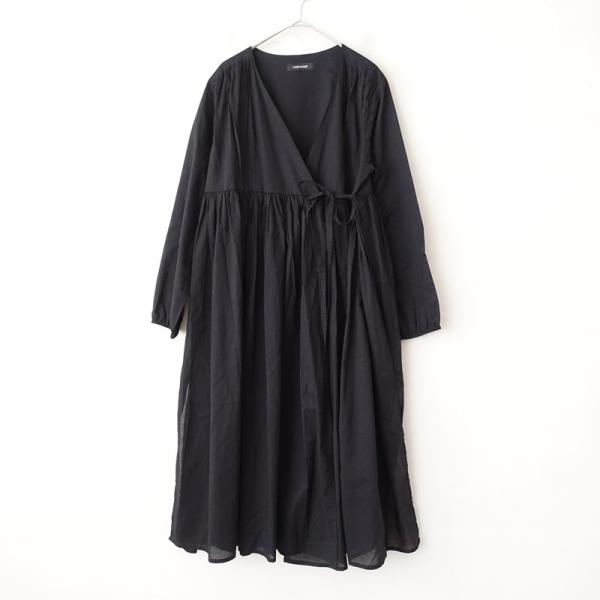 our アワーホーム　「カシュクールワンピース」　ブラック　ほぼ未使用 美品/定価1.6万】アワーホームOURHOME *カシュクールワンピース*F