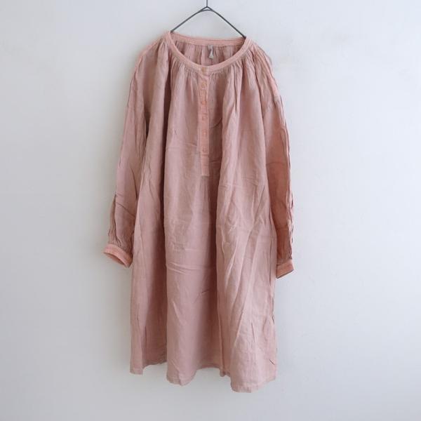 新品タグ付き☆群言堂 ゆったり 麻 チュニック ワンピース ピンク フリー drop-kaitori_2-2512-567