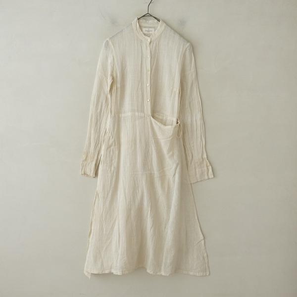 dosa ドーサ コットン フリル ワンピース dosa ドーサ DOSA *オーガニックカディコットンバンドカラーラップ