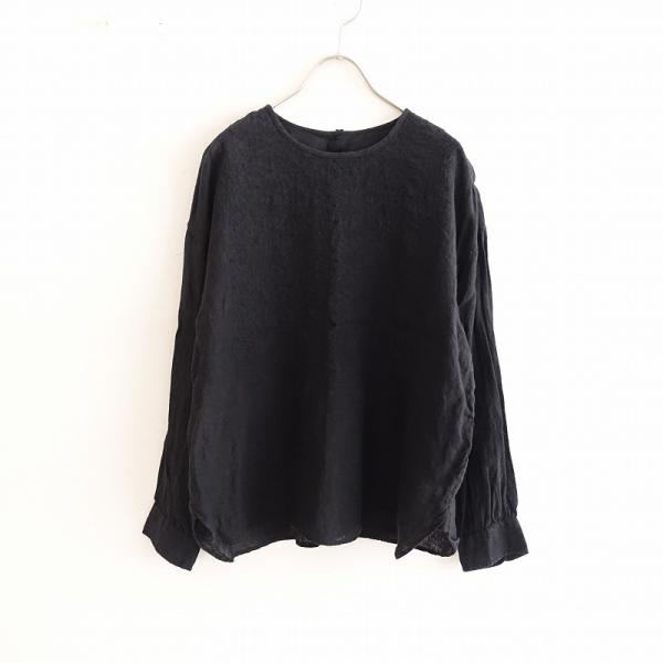 maison de soil◆長袖ブラウス/1/コットン/ベージュ/チェック/2344950472134 maison de soil メゾンドソイル *リネン刺しゅう背開きブラウス