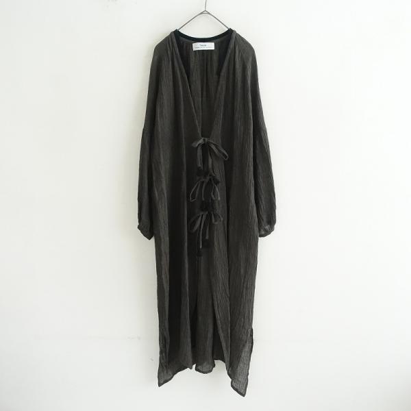 Tabrik タブリク *リネンローブ*麻チャコールグレーロング羽織上着