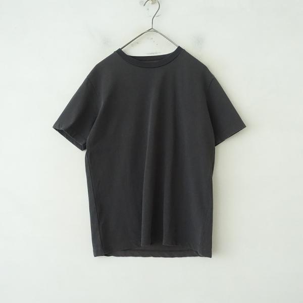 マノン manon *コットンTシャツ*0綿天竺チャコールグレー半袖 
