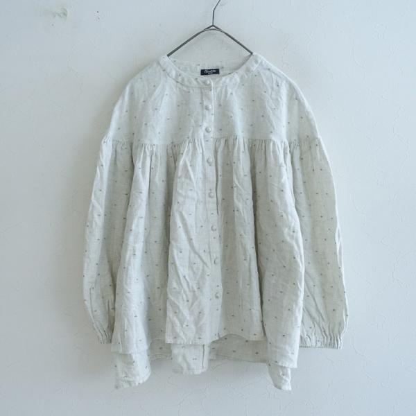 marble SUD（マーブルシュッド） *フランネルドットギャザーブラウス