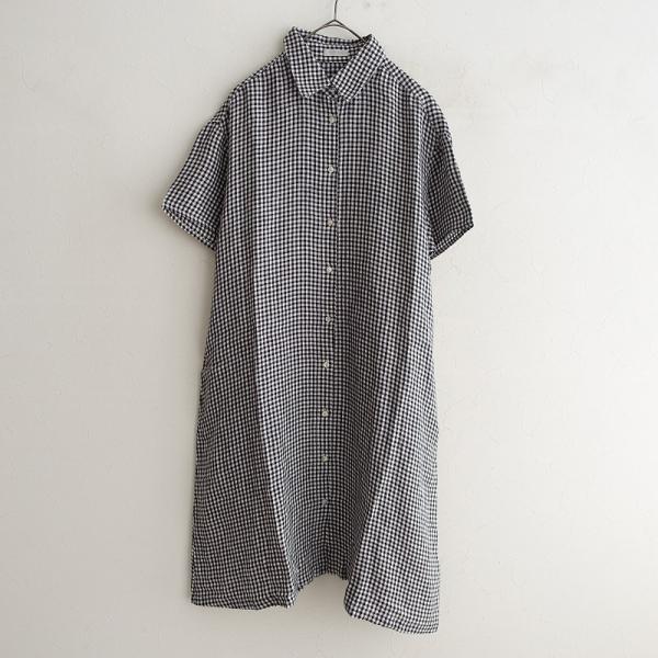 フォグリネンワーク fog linen work *リネンギンガムチェック半袖