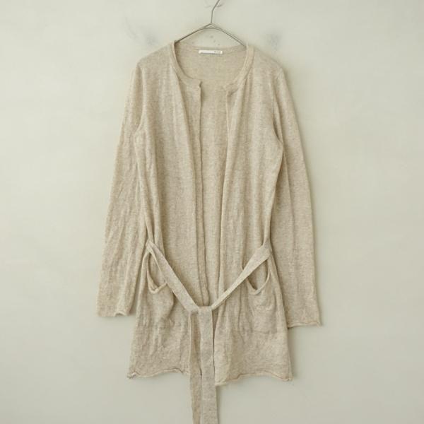 n100 ロングカーデガン　カシミヤ n100（エヌワンハンドレッド） *カシミヤカーディガン*34ベージュ