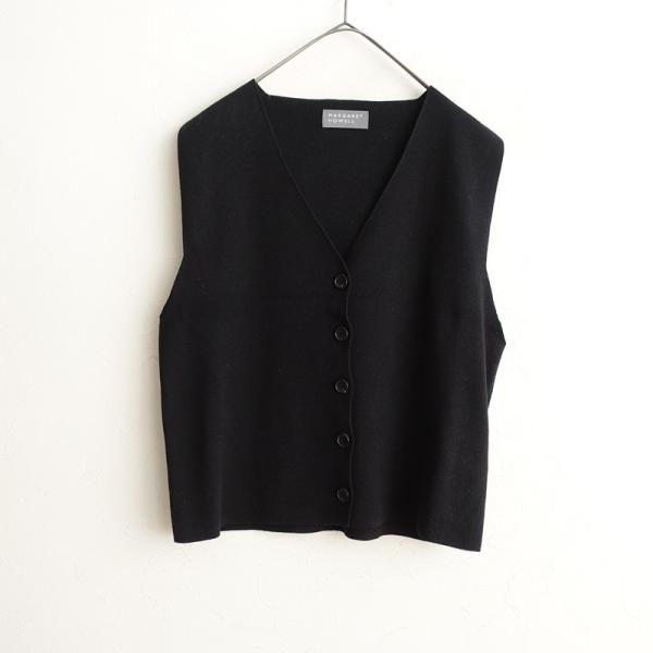 今季新作2025SSマーガレットハウエル コットンカシミヤニット ベスト 黒 今季新作2025SSマーガレットハウエル コットンカシミヤニット ベスト 黒