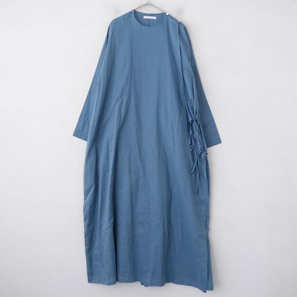 nui mond モンド ラップワンピース 美品】モンド mond./nui mond *ラップワンピース*コットン綿ブルー系