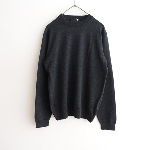 ATON（エイトン） *ウールニットプルオーバー*02毛チャコールグレー
