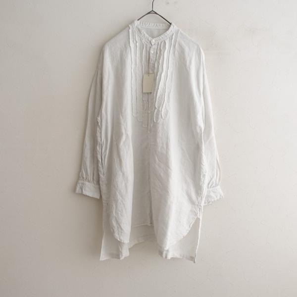 nestRobe ネストローブ 天然染め　ステッチワーク　ロングシャツ nest Robe（ネストローブ） 【美品/定価3万】ネストローブ *天然染め