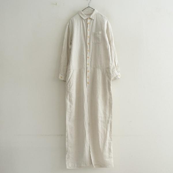 TOUJOURS トゥジュー　オールインワン　つなぎ　リネン　麻　ヘリンボーン drop-kaitori_25-2603-221