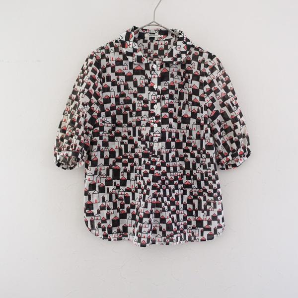 mina perhonen（ミナペルホネン） *hutte プリントブラウス*36綿