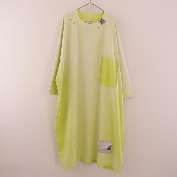 【定価4.1万】メゾンミハラヤスヒロ Maison MIHARA YASUHIRO *BLEACHED HUGE TEE ブリーチTシャツ*38綿黄(25-2607-207)【90H62】