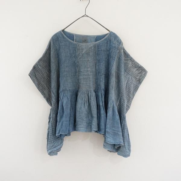 新品タグ付き✨メゾンドソイル　ピンタックブラウス　シャツ　ブラウン maison de soil（メゾンドソイル） *コットンリネン切替ピンタック