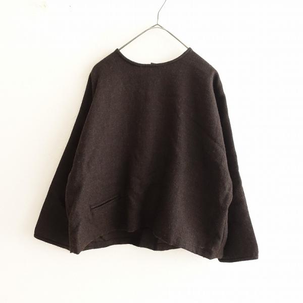 カゼノスミカ kaze no sumika *ウール背開きドルマンシャツ*F毛