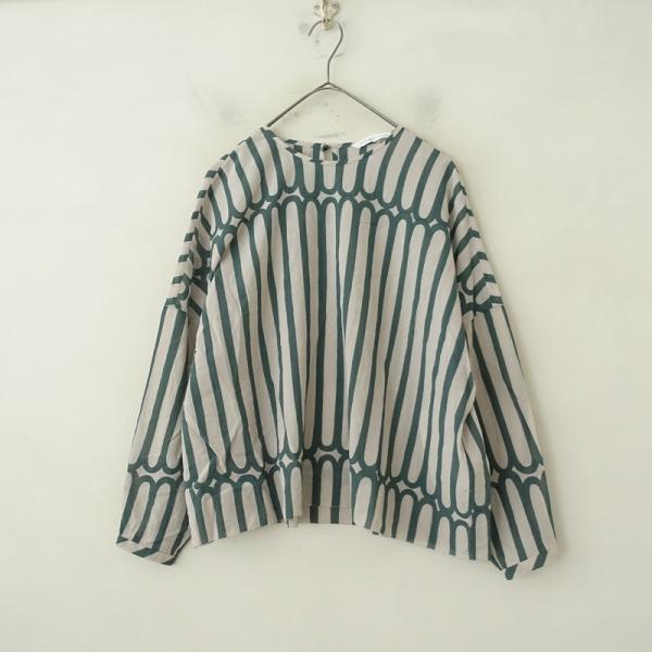 mina perhonen（ミナペルホネン） *finger stripe コットンブラウス*38
