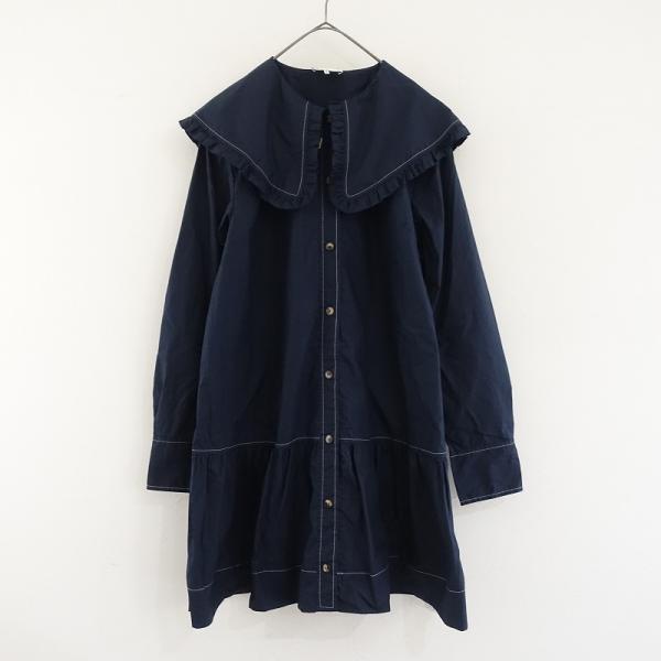 GANNI（ガニー） 【定価3.9万】ガニー *コットンポプリンビッグカラー