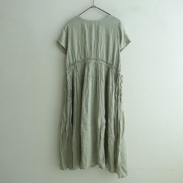 nest Robe　マキシ丈ジレドレス nest Robe 【定価2.9万】ネストローブ *リネンフリルギャザー