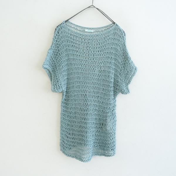 Maiami（マイアミ） *コットン鍵編みニットプルオーバー*Mミント