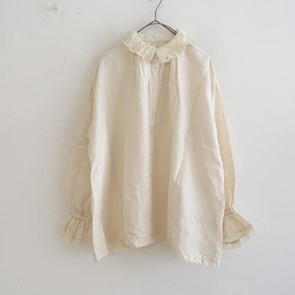 美品 ネストローブ 25SS リネンドロストギャザーシャツジャケット 羽織り nest Robe（ネストローブ） 【美品/定価2.3万】ネストローブ *リネン