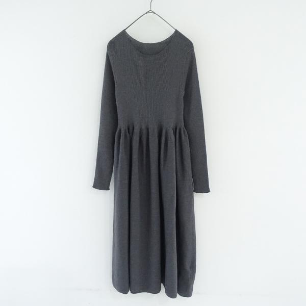 値下げ！【極美品】IENA リブ編みニットワンピース ブラック　ウール100% IENA（イエナ） 【2023/AW/定価3.0万】イエナ *リブフォルムニット