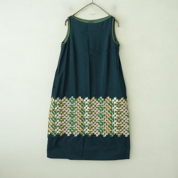 ミナペルホネン　ワンピース　ドレス 染】ミナペルホネン mina perhonen *キーネックタックワンピース