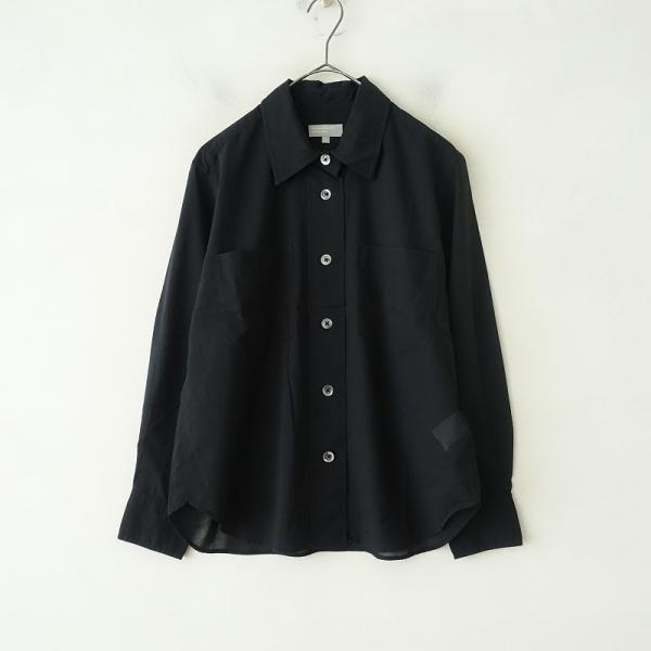 【美品】24SS MARGARET HOWELL コットンボイル シャツ 2 黒 drop-kaitori_33-2506-309