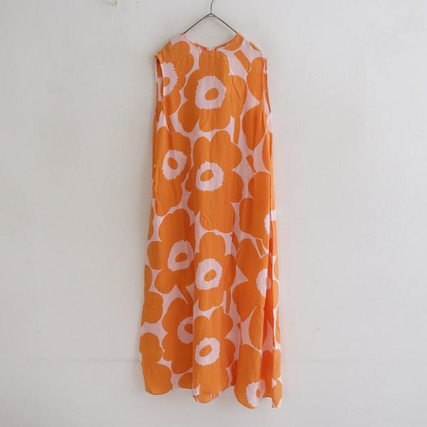 marimekko 波模様 ノースリーブ ワンピース marimekko グリーン ノースリーブワンピース Lサイズ UNIQLO