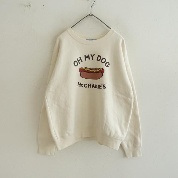 オールドマンズテーラー R&D.M.Co- *ホットドッグプリント裏起毛クルー